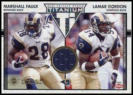 159 Marshall Faulk Lamar Gordon RC, MEM, SN300